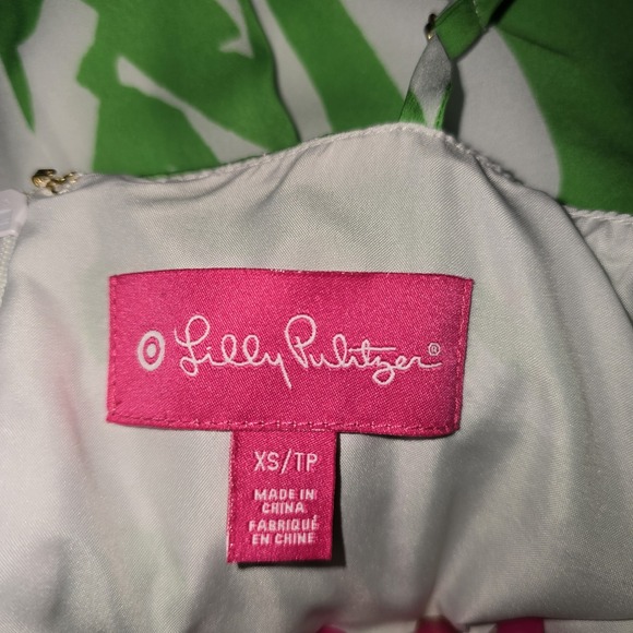 LILLY PULITZER For Target tropical Island Green/White Satin Jumpsuit Sz XS - Picture 6 of 8